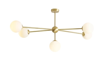 Modernistyczna lampa sufitowa Pearl 1113PL_F40 mosiądz biała