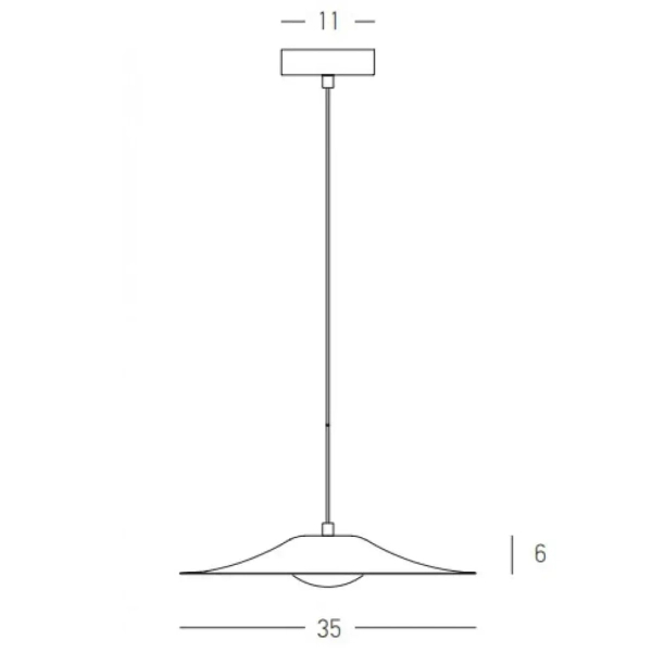 Minimalistyczna ledowa wisząca lampa 22129 LED 12W 3000K spodek biały