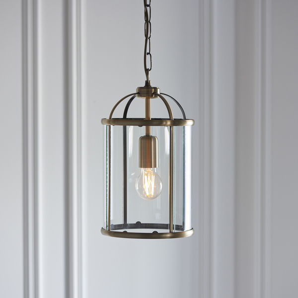 Klasyczna lampa wisząca Lambeth 69454 Endon łańcuch kopuła mosiądz