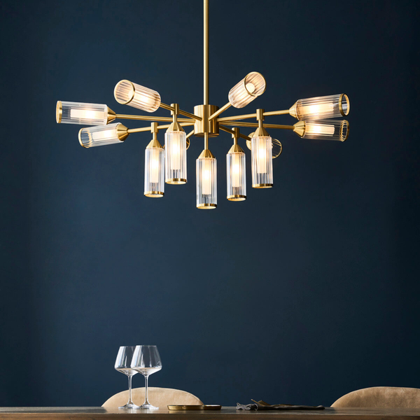 Szklana lampa sufitowa L&-1106256 tubki mosiądz przezroczysty