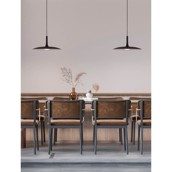 Zwisająca lampa do sypialni NAUTA LE44345 LED 16W 3000K plate czarna