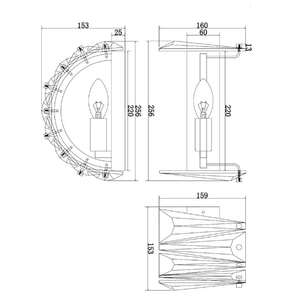 LAMPA ścienna PUNTES MOD043WL-01CH Maytoni glamour OPRAWA crystal kinkiet szklany chrom