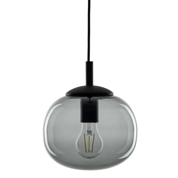 Szklana lampa kula VIBE 5825 wisząca do sypialni czarny grafit