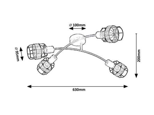 Druciana lampa sufitowa Indiana 5282 do jadalni czarna
