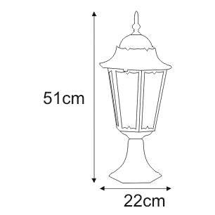 Stojąca LAMPA zewnętrzna Lozana K-5006S Kaja metalowa OPRAWA ogrodowa klasyczny słupek latarenka IP44 czarna