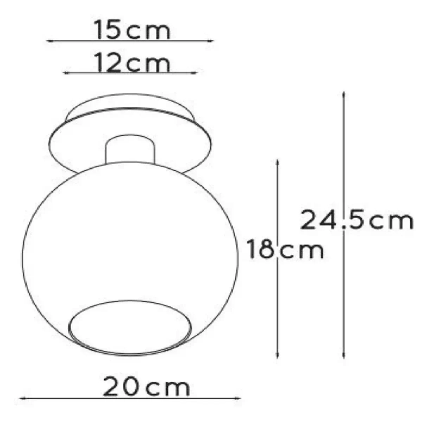 Kulista lampa sufitowa MARIUS 74114/01/30 Lucide czarny przydymiony