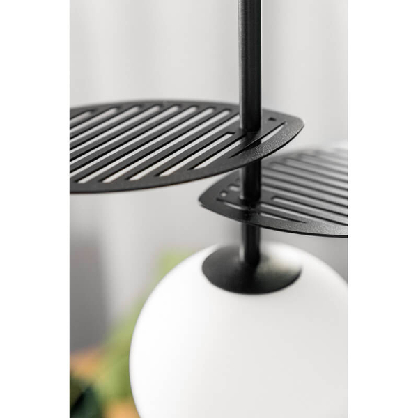 Wisząca lampa nad stół Fyllo FYA122P0 kula ball biała czarna