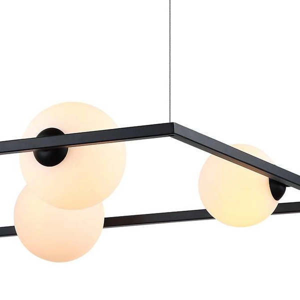 LAMPA wisząca GARETH MDM-3975/5 BK Italux metalowa OPRAWA ramka ZWIS kule balls czarna