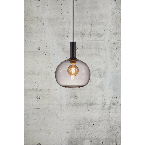 Lampa wisząca Alton 47313047 szklana kula czarny przydymiony