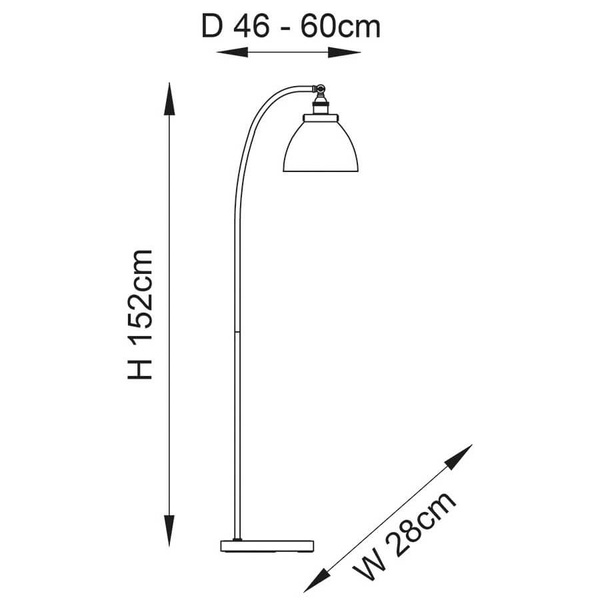 Podłogowa lampa łukowa Hansen 97591 szklana nikiel przezroczysta