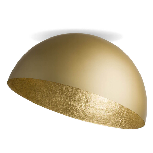 Natynkowa lampa sufitowa Sfera złota kopuła do sypialni