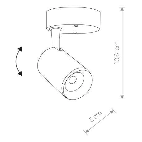 Reflektorowa LAMPA sufitowa IRIS LED 7W 3000K 8994 Nowodvorski regulowana OPRAWA metalowa tuba czarna