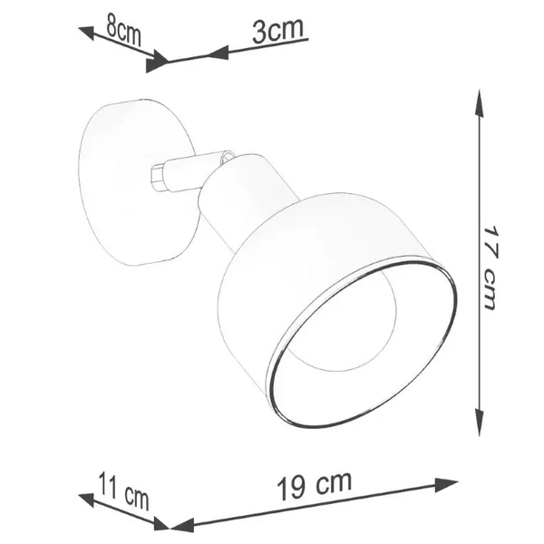 Regulowany kinkiet ścienny Elba SL.1313 Sollux do salonu biały