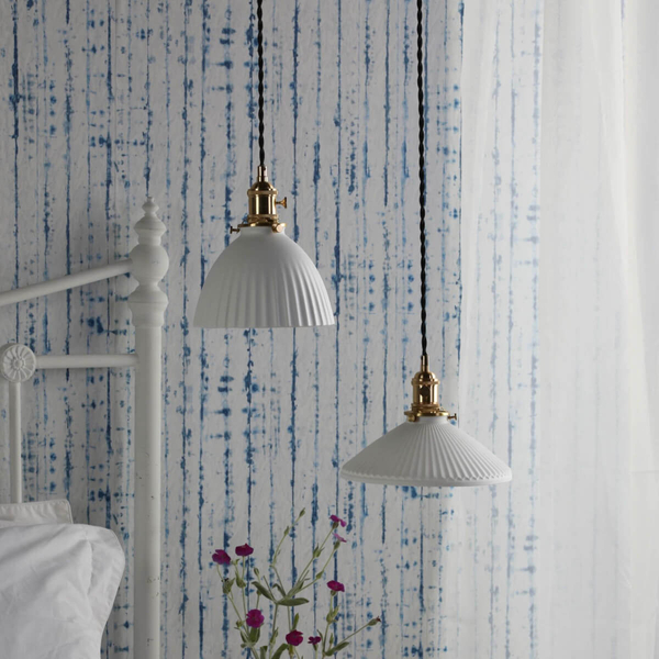 Wisząca lampa ceramiczna Hadano HAD0140-10 mosiądz biały
