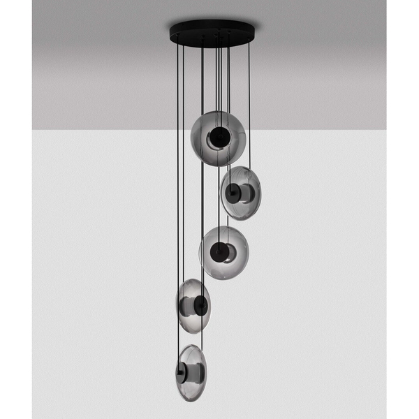 Lampa wisząca do salonu HUACARAJE LE44830 LED 40W 3000K kaskada przydymiona czarna