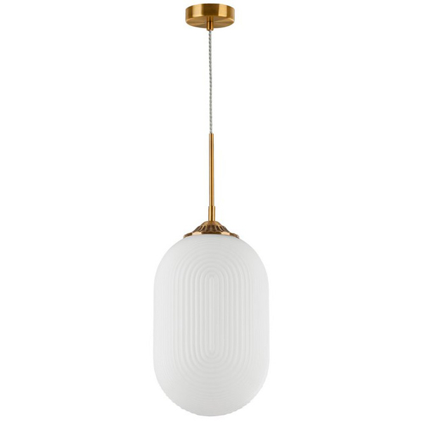 Wisząca LAMPA loftowa ARJONA LE41881 Luces Exclusivas szklana OPRAWA zwis modernistyczny biały mosiądz