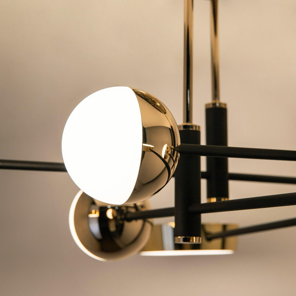 Sufitowa lampa LED Lara MX7170-8-3BGT Zumaline 55W 3000K czarna złota