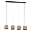 Wielopunktowa lampa wisząca SMILLA 366800436 boho z juty beżowa czarna