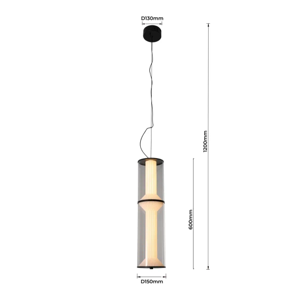 Szklana lampa wisząca Aeris LP-2137/2P TR LED 25W CCT tuba przezroczysty