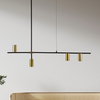 Wisząca lampa do sypialni ARIZONA LP-074/4PL BK/GD złote tuby na listwie zwis