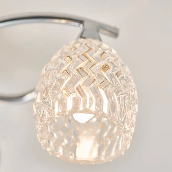 Salonowa lampa sufitowa Boyer BOYER-3CH szklana chrom przezroczysty