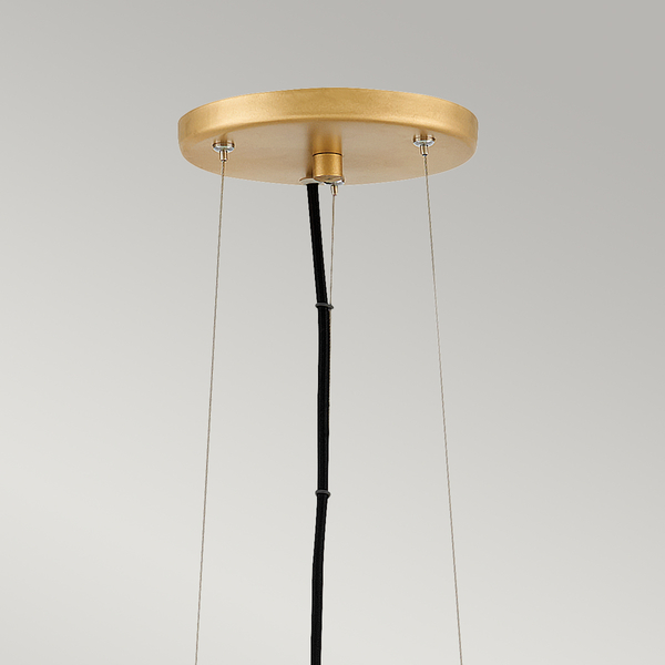Lampa wisząca do salonu QN-NULA-1P misa złota biała
