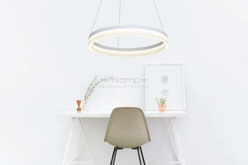 LAMPA wisząca RING ML405 Milagro okrągła OPRAWA zwis LED 24W 4000K pierścień circle ring biały alvendre