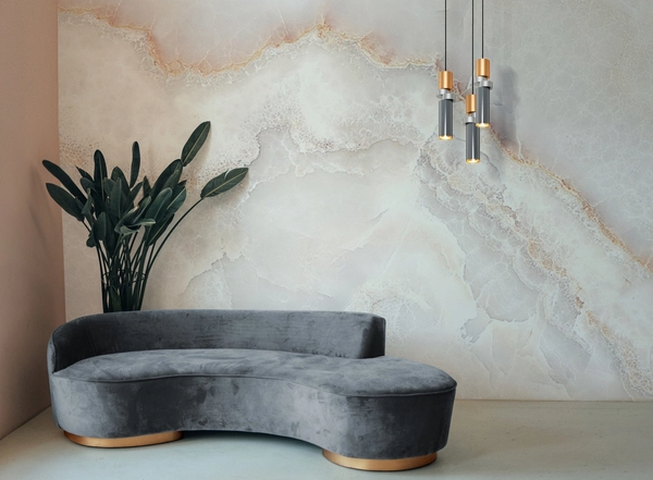 Wisząca lampa tuba Palette MOD303PL-01CFL3 Maytoni modern szara mosiądz