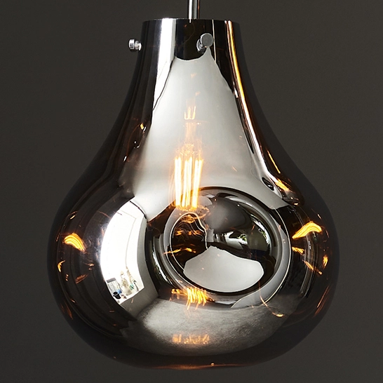 Wisząca lampa gruszka L&-199788 Light& szklany klosz chrom