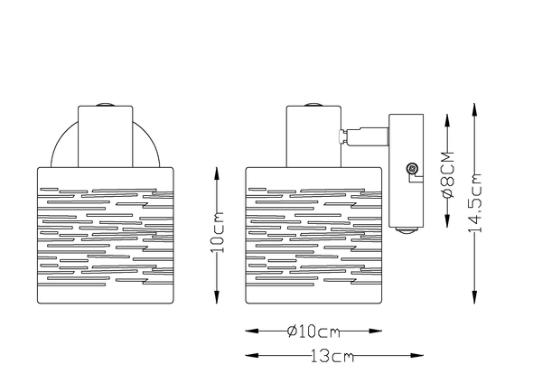 Ścienna lampa regulowana Tunno 15342- 1 czarna złota