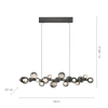 Wisząca lampa E-POPUP czarna przydymiona 2557-15 18xLED 1.8W zmienna barwa