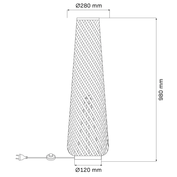 Podłogowa lampa bambusowa Zanzibar 330130 ażurowa beżowa