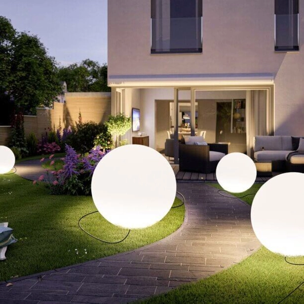 Zewnętrzna lampa stojąca Ball ES-B035 Step IP65 ball tarasowa biała