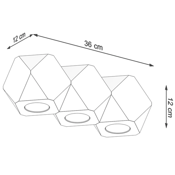 Drewniana lampa sufitowa SL.1010 geometryczna do salonu