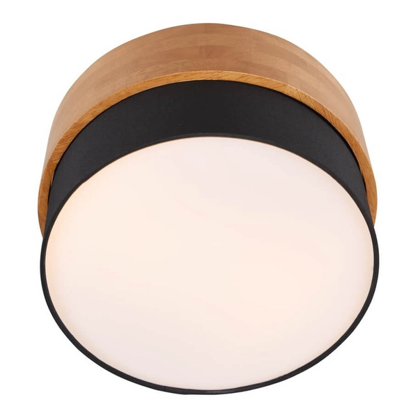 Nasufitowy plafon do jadalni SEASONS 611500202 okrągły drewniany czarny