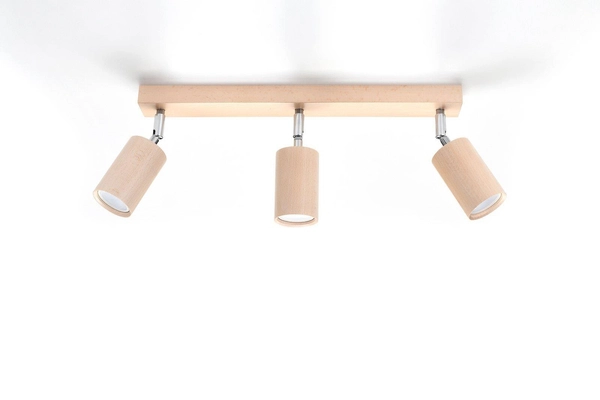 Sufitowa LAMPA ekologiczna SL.0703 drewniana OPRAWA regulowane tuby reflektorki drewniane
