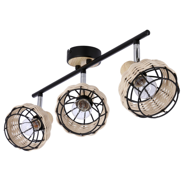 Sufitowa lampa Tajga 93-12227 Candellux regulowana drewniana czarna