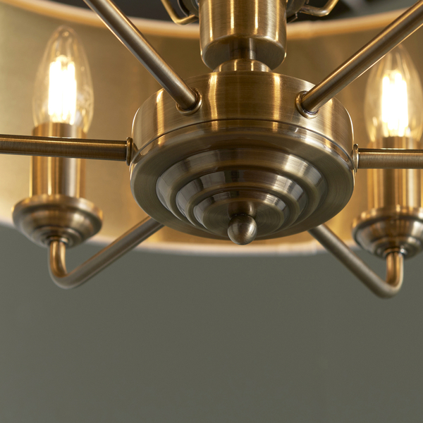 Lampa wisząca Highclere 98933 Endon na łańcuchu biała mosiądz