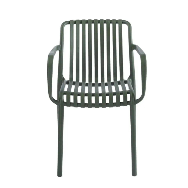 Krzesło z podłokietnikami STRIPS zielone KH1501100385 wys. 78 cm