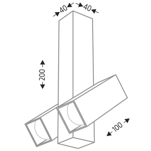 Spot LAMPA industrialna MITSUMA 7886 Shilo metalowa OPRAWA prostokątna sufitowa czarna