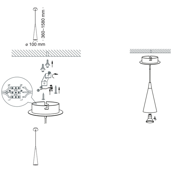 LAMPA wisząca NEVILL P318-PL-01-W Maytoni metalowa OPRAWA zwis stożek biały