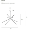 Salonowa industrialna lampa wisząca SPIDER P0457 Maxlight LED 33W 3000K metal złota