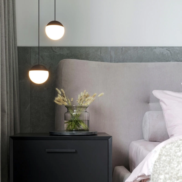 Lampa kulista wisząca Mica ABR-LW-MIC-C LED 9W 2700K do sypialni czarna