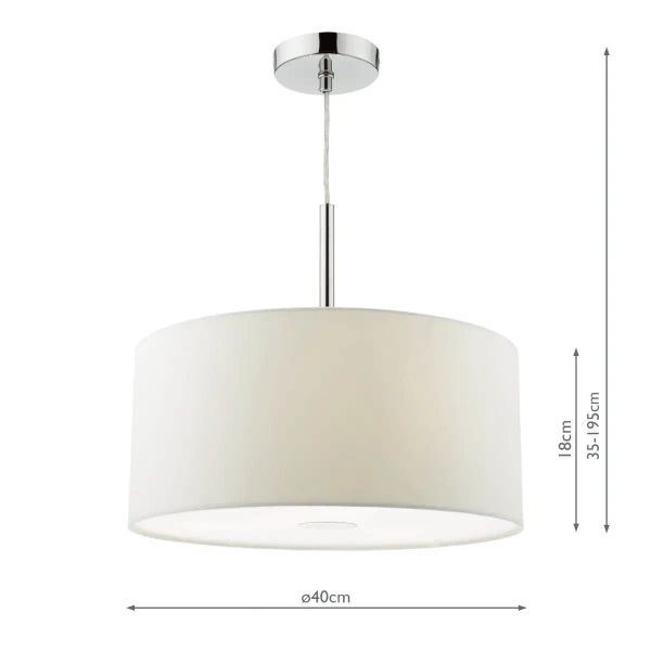 Lampa wisząca RONDA biała tkaninowa metalowa abażur nowoczesna 3xE27 do salonu RON102