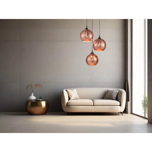 Potrójna lampa wisząca Cepeda LE41963 miedziana czarna