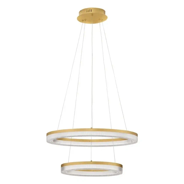 Metalowa lampa wisząca LANTELVO LE45393 LED 47W 2700-4000K ringi złote