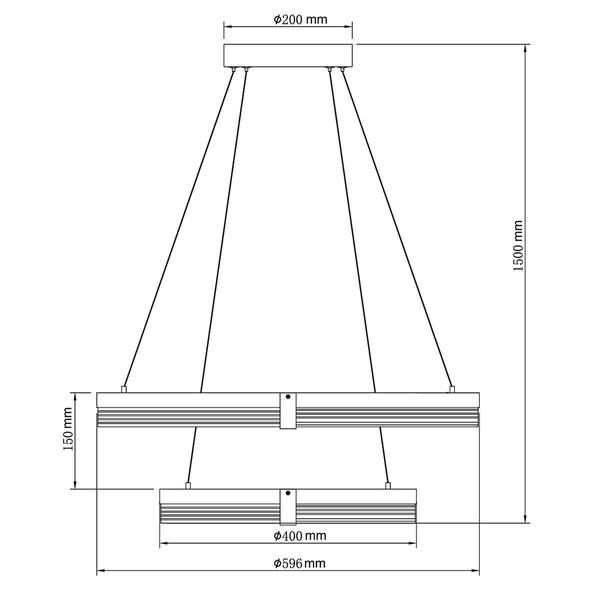Wisząca lampa Plum LP-0407/2P BK LED 24-32W 3000-6000W metalowa czarna