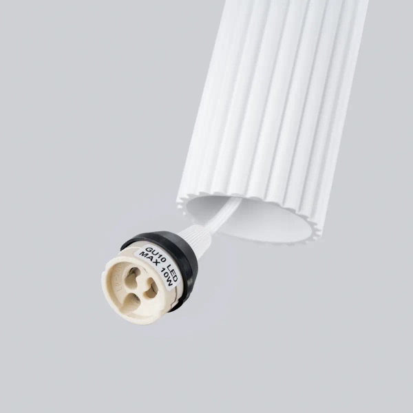 Potrójna wisząca lampa KARBON SL.1537 podłużna ryflowana biała