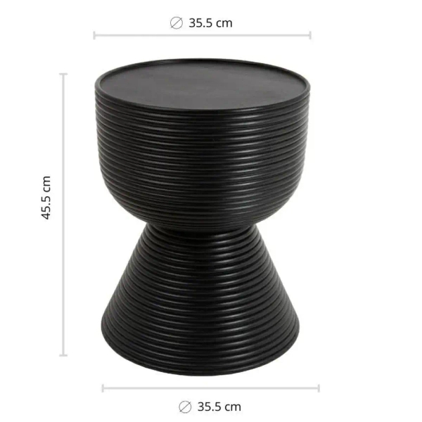 Stolik kawowy LAPIS MM001501100407 czarny drewniany do salonu 36cm