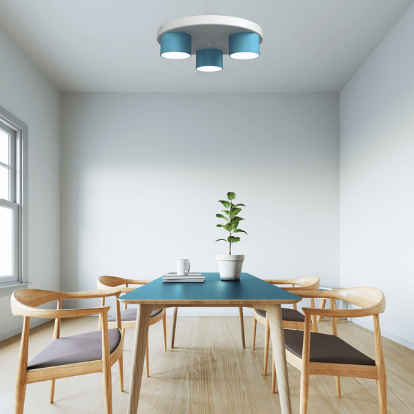 Sufitowa lampa nowoczesna Dixie do pokoju biała niebieska